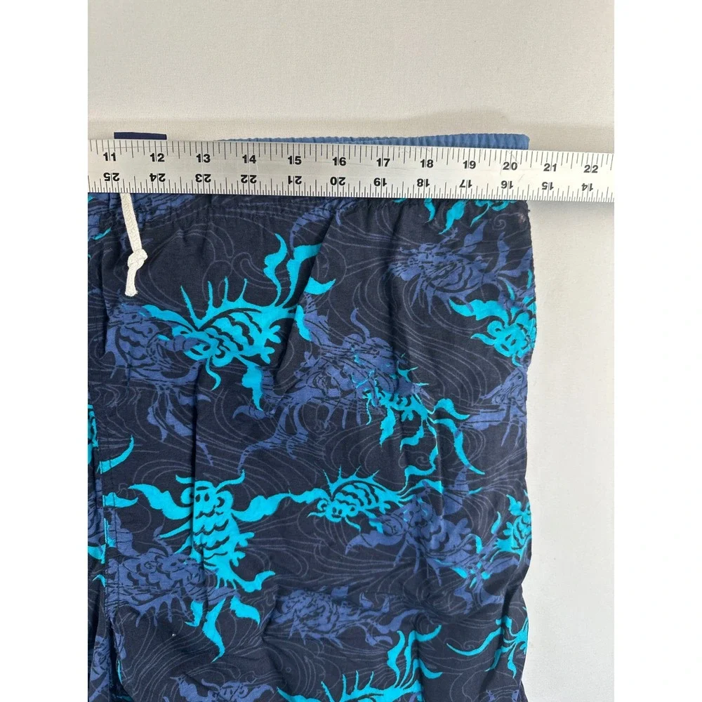 Vintage Catalina Mens‎ Swim Trunks Board Shorts Blue Teal Fish Print Large